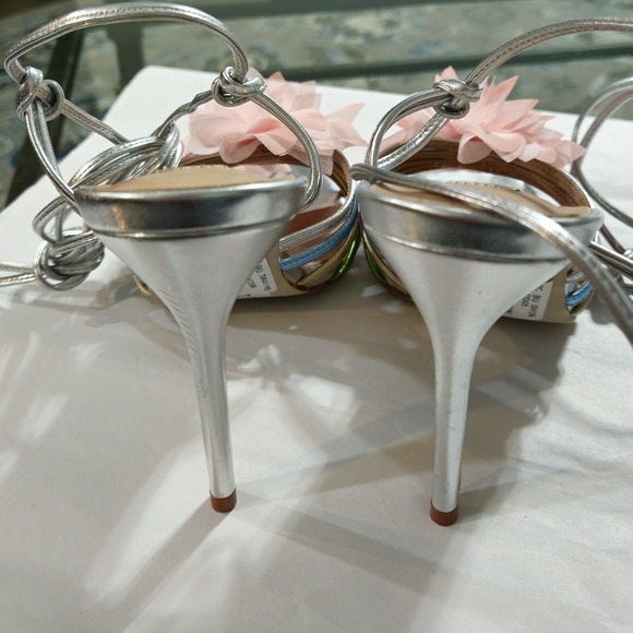 🦃TODAY ONLY🦃Steve Madden Multicolor Metallic Sandals Stiletto New Sz 8.5 - Picture 10 of 12